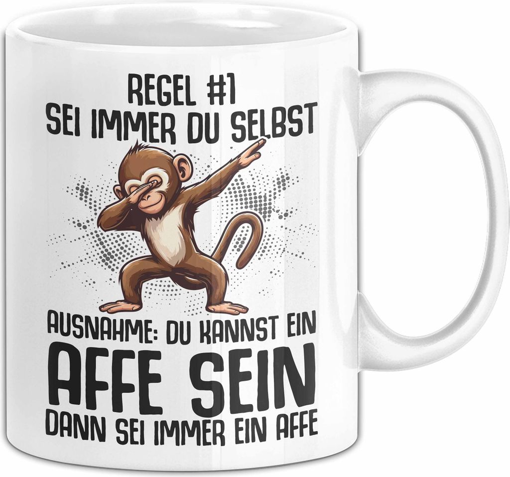 Sei Immer Du Selbst Lustige Affen Tasse Schimpanse (Weiß)