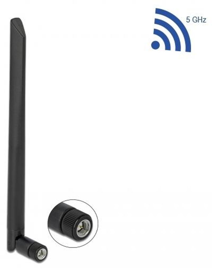DELOCK WLAN 802.11 Antenne RP-SMA Stecker 5 dBi 20 cm