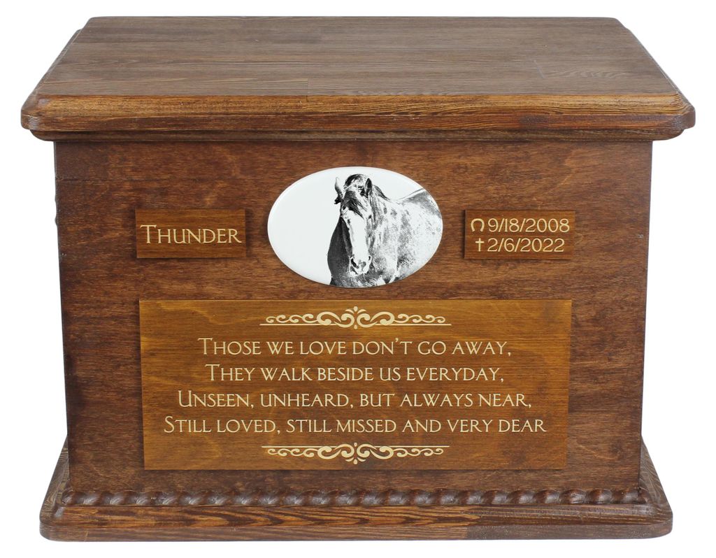 Clydesdale Urn für Pferdeasche, personalisierte Urne mit Foto, große Box für Pferdeasche von der Marke Art-Dog