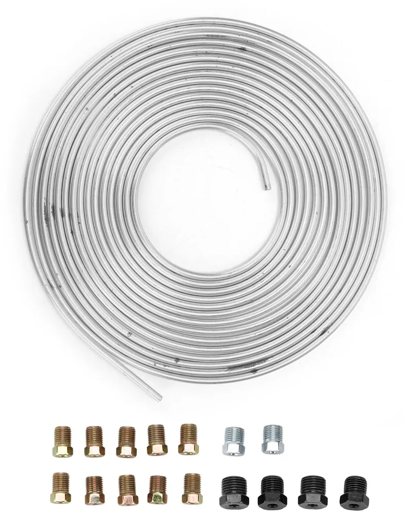 Kit Canalisation de Frein 4,76mm en Cuivre Nickelé avec Raccords Inclus