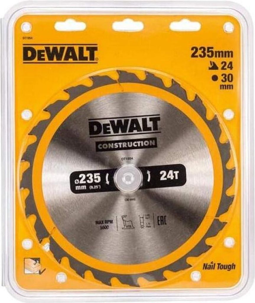 Dewalt DT1954-QZ Kreissägeblätter, 235 x 30 mm, 24 Zähne, Produktbild 