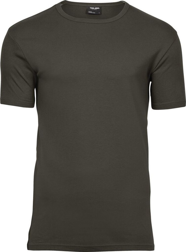 Tee Jays Herren Interlock T-Shirt, Rundhalsausschnitt, Kurzarm BC3311 (L) (Dunkles Olivgrün)