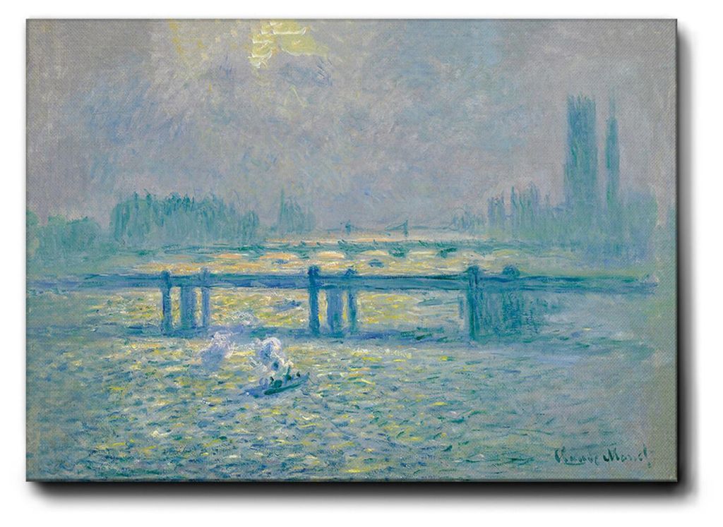Giallobus - Sonnenuntergangspanorama über dem Meer - Claude Monet - 100L x 70B cm - Bild - Premium Loom Canvas mit hoher Dicke