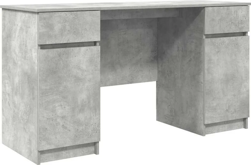 vidaXL Scrivania Grigio Cemento 140x49x76 cm - Scrittoio Moderno Casa