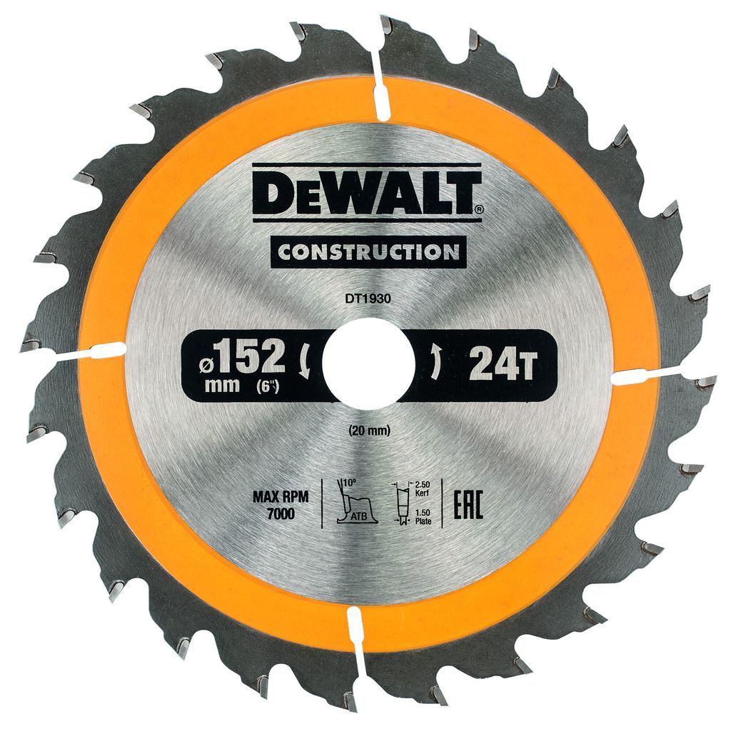 DeWalt Kreissägeblatt Handkr. 152/20 mm 24WZ Produktbild 