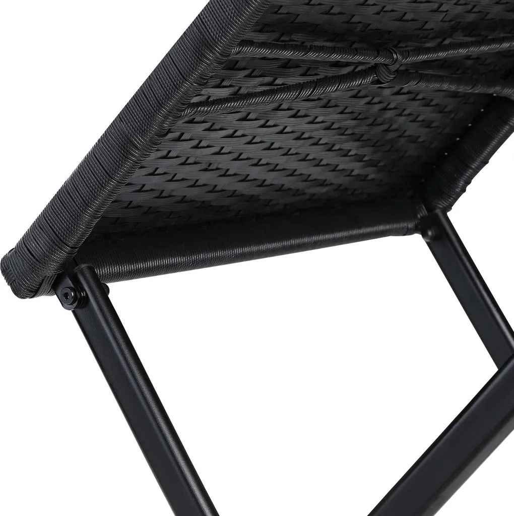 Table pliable polyvalente en polyrotin noir 44cm pour balcon et jardin - 5