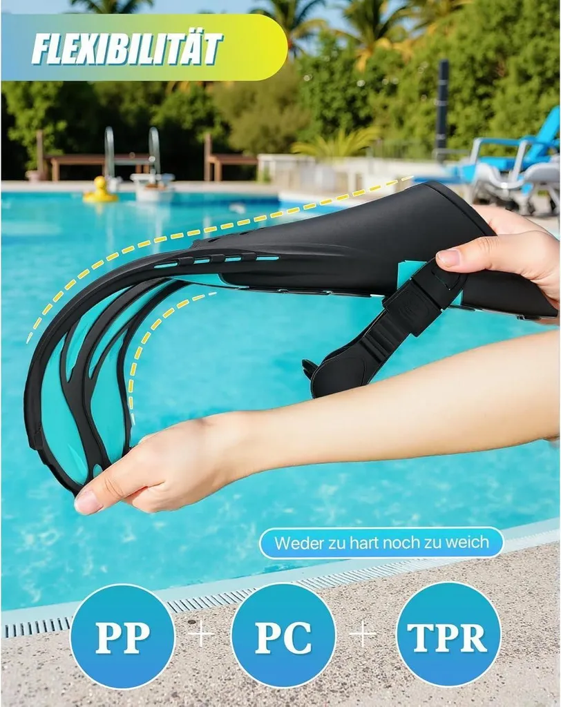 Palmes de natation réglables Lealinga Vert foncé avec sangles souples