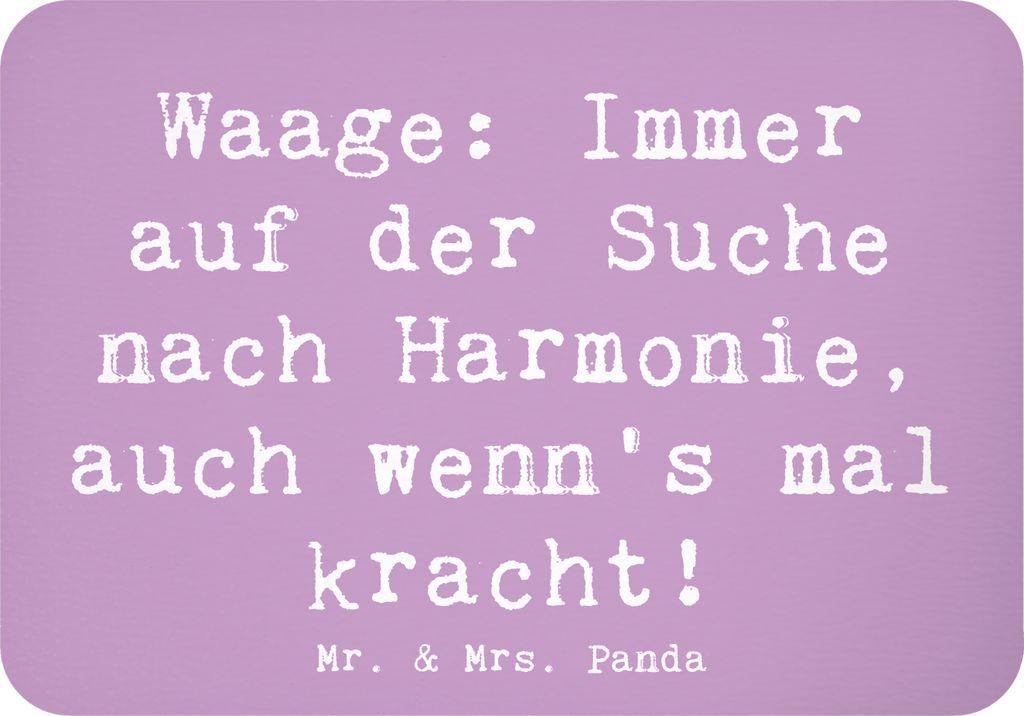 Mr. & Mrs. Panda magnet Spruch Waagen Harmonie - Lavendeltraum - Geschenk, Luftzeichen, Vermittler, Ästhetik, Horoskop, ausgeglichene Persönlichk...