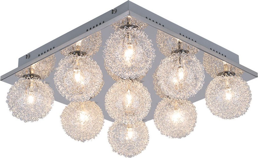 Deckenleuchte silber, Kugel Design, L 37 cm Produktbild 