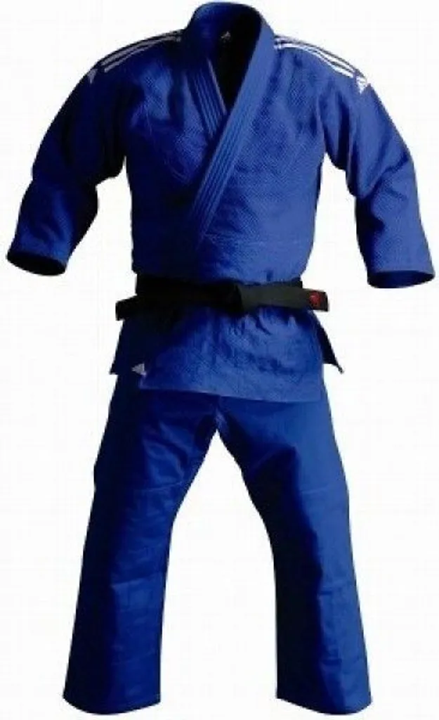 Adidas J500 Judogi bleu 150cm - Tissu grain de riz résistant 500g/m2