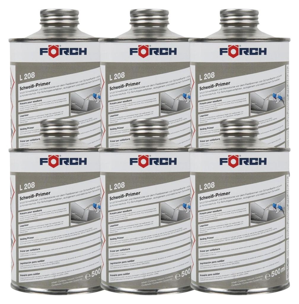 6x Förch L208 Schweißprimer Schweiß-Primer Rostschutz Korrosionsschutz 500ml