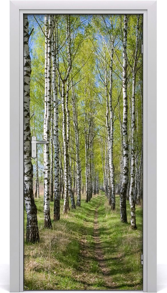 Tulup Türaufkleber 95x205 cm Dekorative Aufkleber Selbstklebend Wasserdichte Tapete Abnehmbar Schlafzimmer Wohnzimmer Wohnkultur - Birkenwald