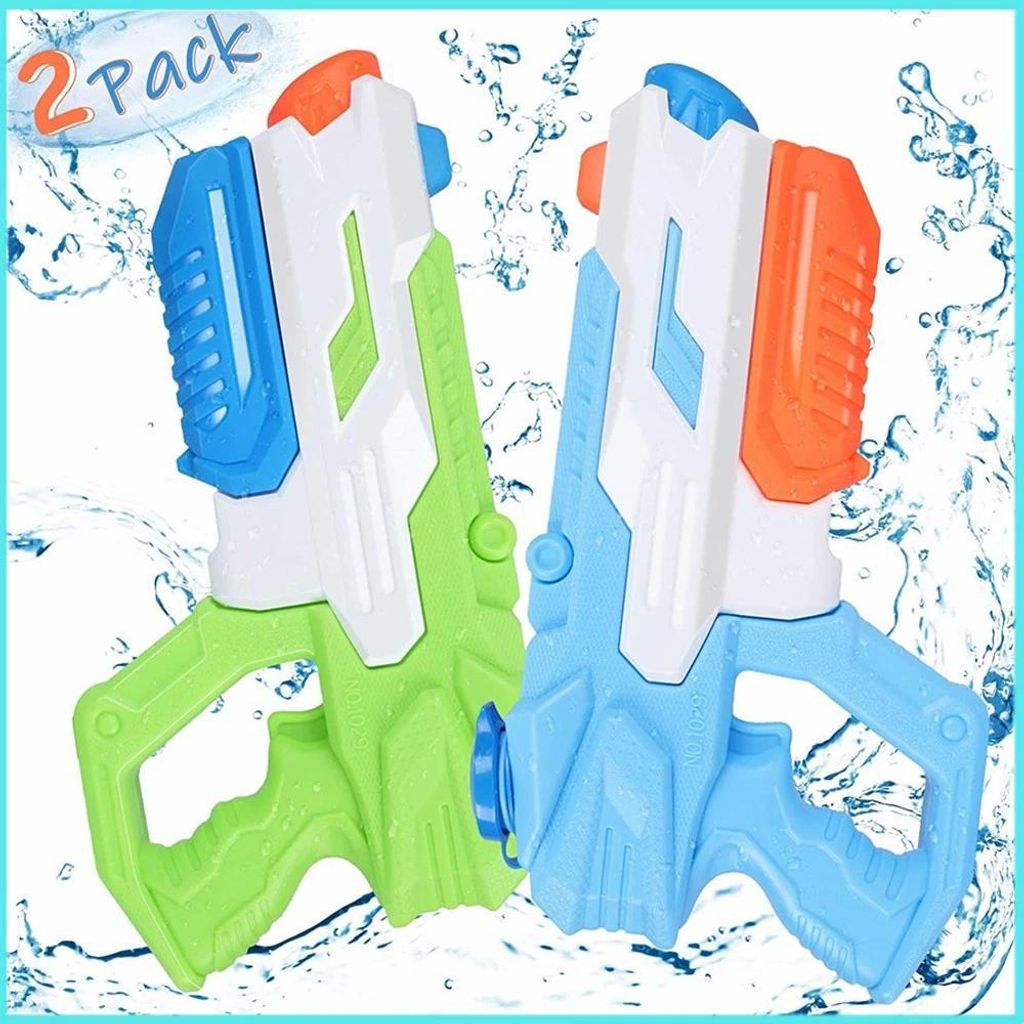 2X Wasserpistole 11m Reichweite Water Gun Kinder Erwachsene Pool Spielzeug 650ML