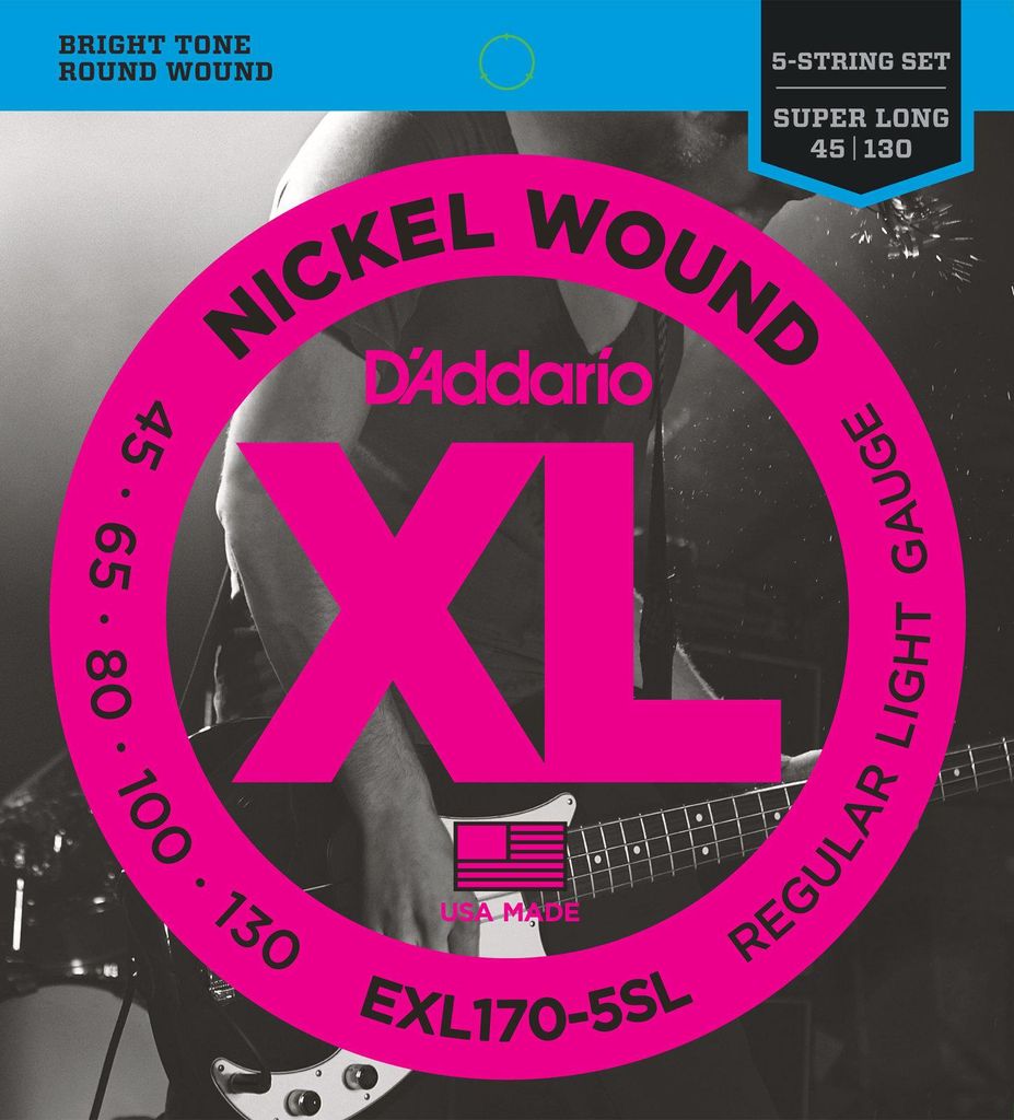 D'Addario EXL170-5SL Saiten für 5-saitigen E-Bass, Saiten für 5-Saiter E-Bass