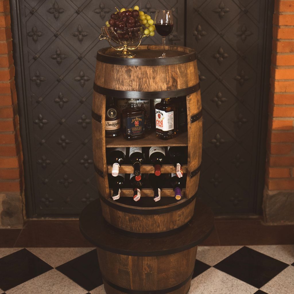 Stojan na víno, drevená vinotéka, drevený sud, výška 80 cm, Obrázok produktu 3