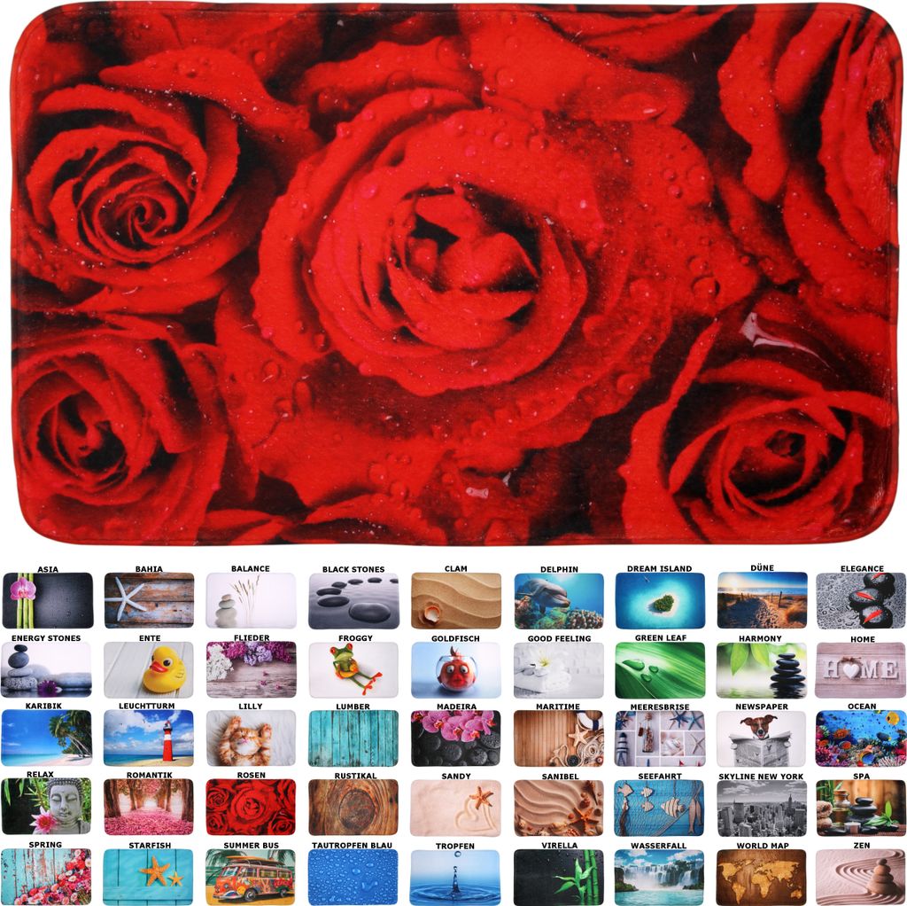 SANILO® Kúpeľňová predložka ruže 50 x 80 cm Obrázok produktu 