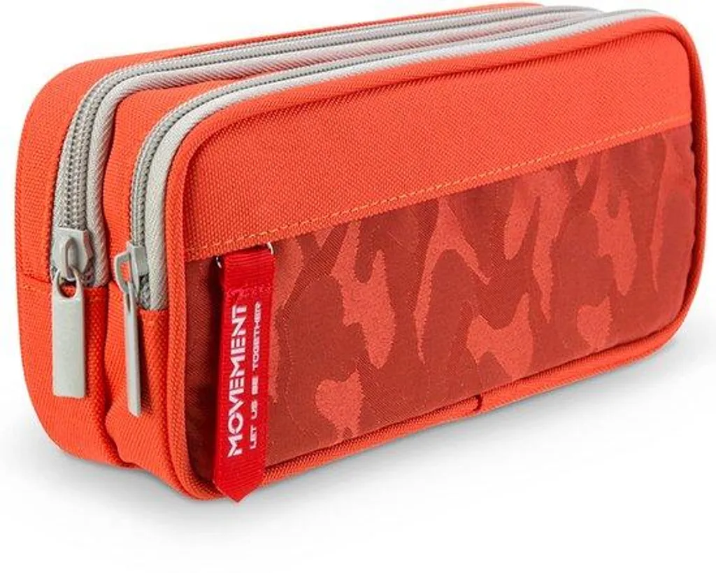 Trousse double orange enfants idéale pour ranger les fournitures d'école