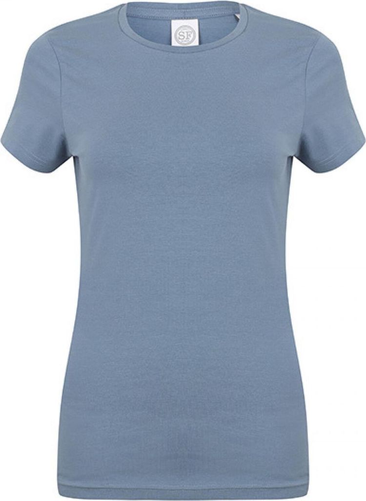 SF Women SK121 | Damen Feel Good Stretch T / weiches Tragegefühl - Farbe: Stone Blue - Größe: M