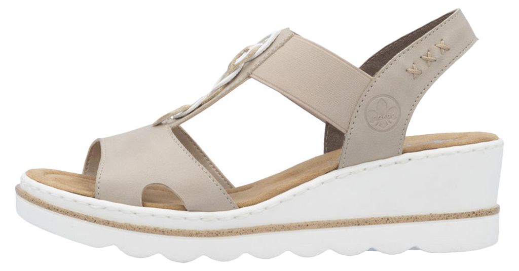 Sandalen mit Keilabsatz und Gummibändern