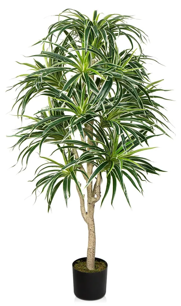 Plante artificielle Dracaena 120cm et suspension verte décorative XL