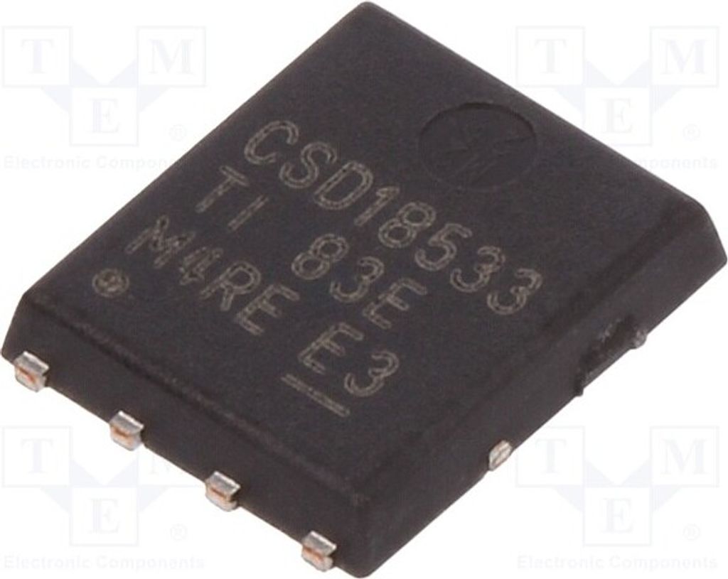 1x Transistor: N-MOSFET 60V 100A unipolar VSONP8 116W 5x6mm CSD18533Q5AT N-Kanal-