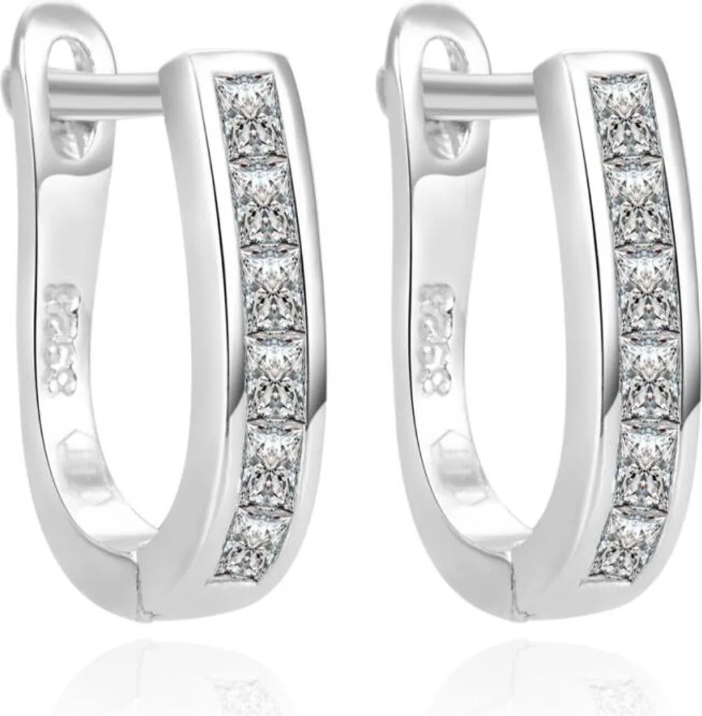 Boucles d'oreilles modernes en argent avec zircones AGUC2389L luxe