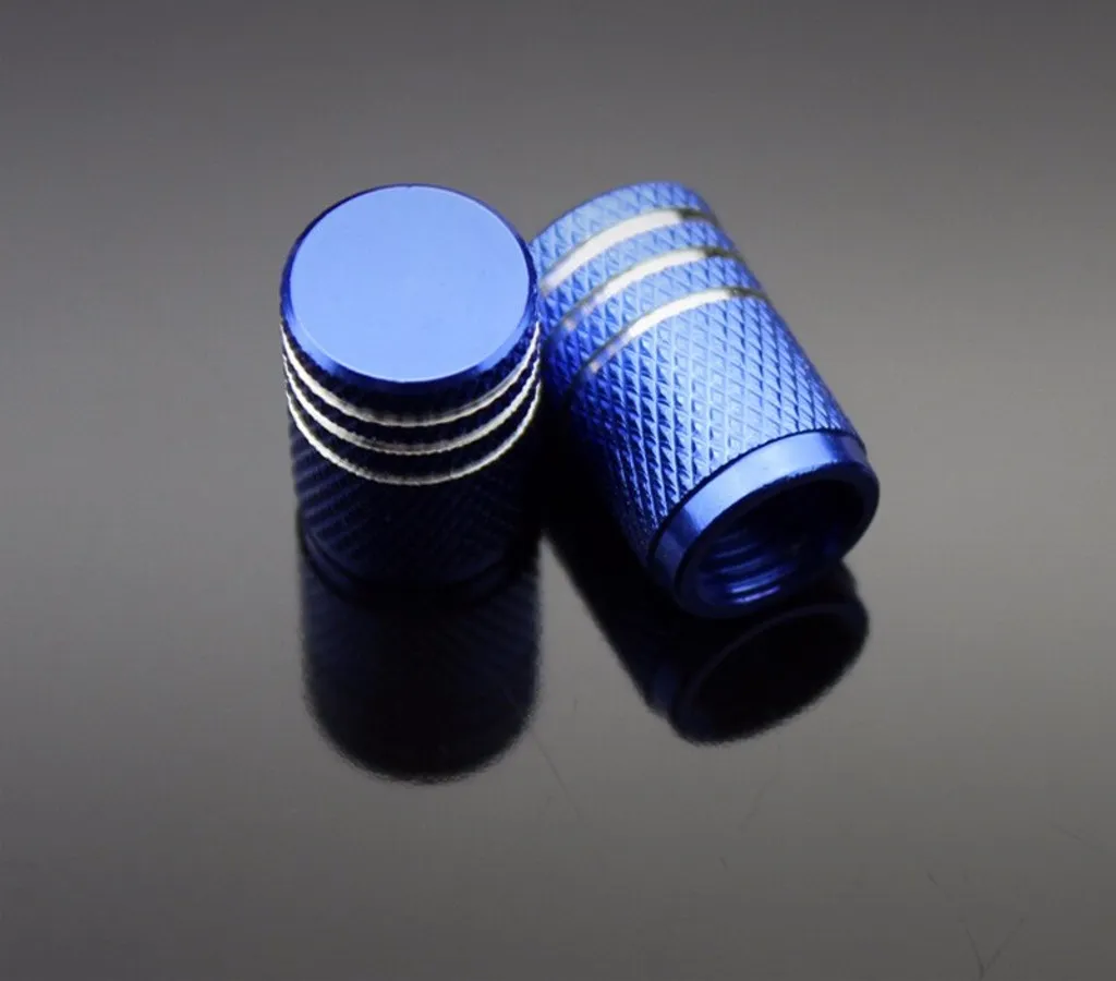 4PCS Colore Alluminio Auto Tire Valve Cap Cheel Hub Cover Accessori Auto Blu