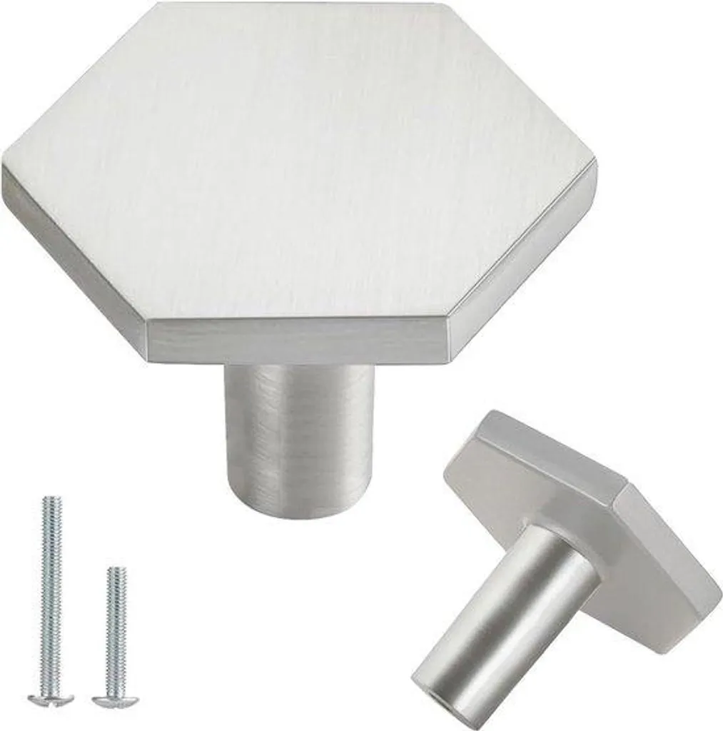 Boutons de meuble argentés pour armoire de cuisine et chambre d'enfant