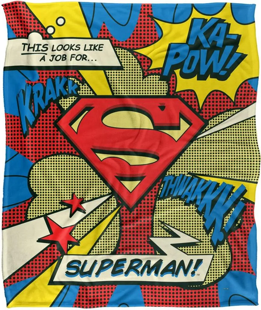 Couverture Superman TV19016 Finis les Frissons avec ce Plaid Coloré Doux