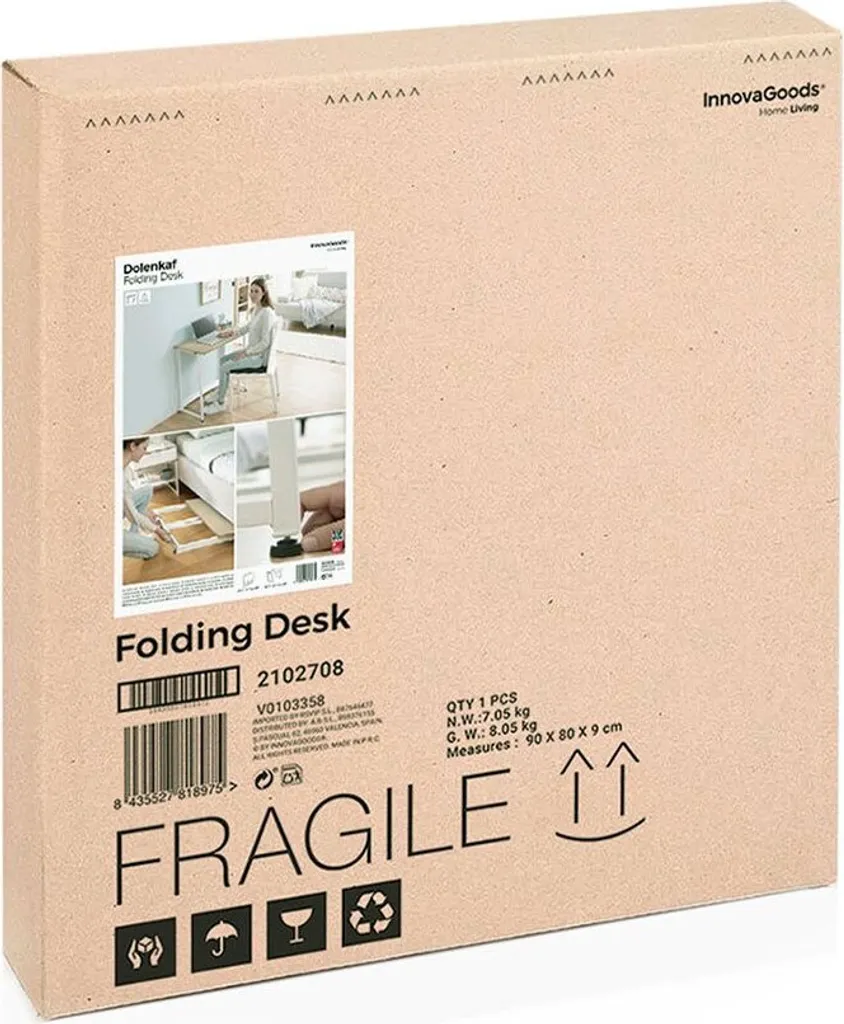 Petit bureau pliable pour télétravail - Console informatique compacte gris - 9