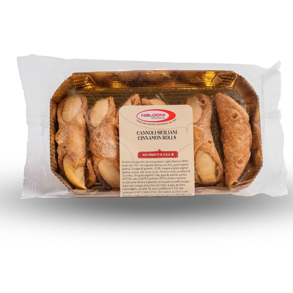 Cannoli Cinnamon Rolls, sizilianische Gebäckröllchen gefüllt mit Zimt Creme, 200 g, Dolciaria Naldoni
