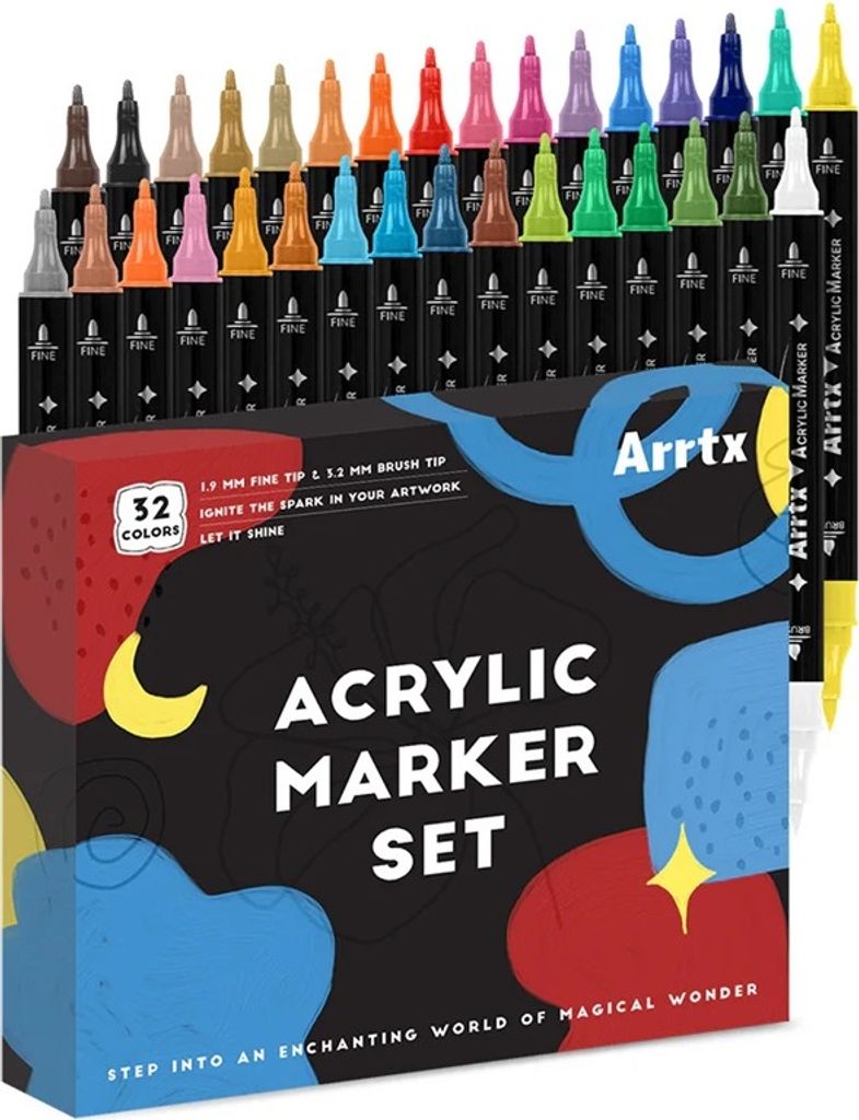 Markery akrylowe ARRTX dwustronne, 32 szt Zdjęcie produktu 