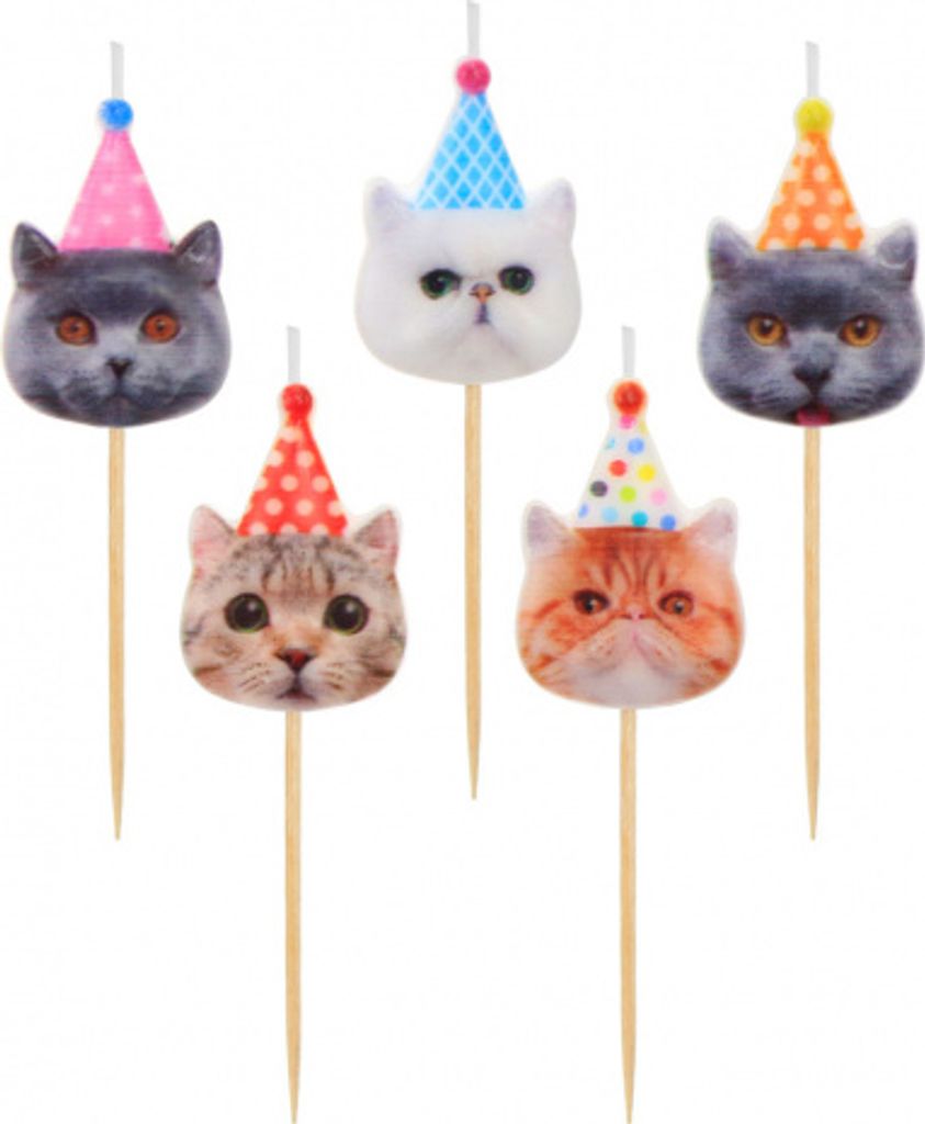 Candele per torta 5pz gatti - Godan Immagine del prodotto 
