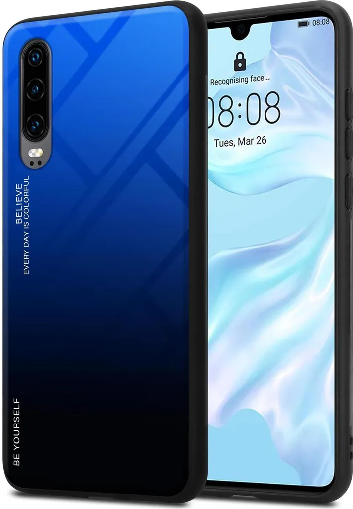 Cover Huawei P30 Cadorabo in TPU e Vetro - Minimalista e Anti-Urto