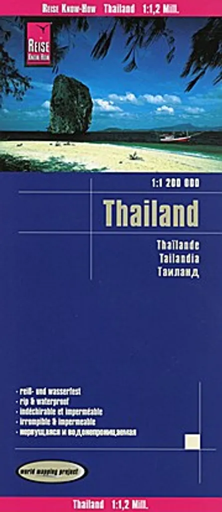 Carte voyage Thaïlande pour Road-Trip - Carte physique indéchirable et GPS