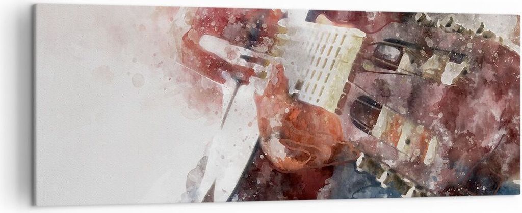 Bild auf Leinwand - Leinwandbild - Gitarre Musik - 140x50cm - Wand Bild - Wanddeko - Wandbilder - Leinwanddruck - Bilder - Kunstdruck - Wanddekorat...
