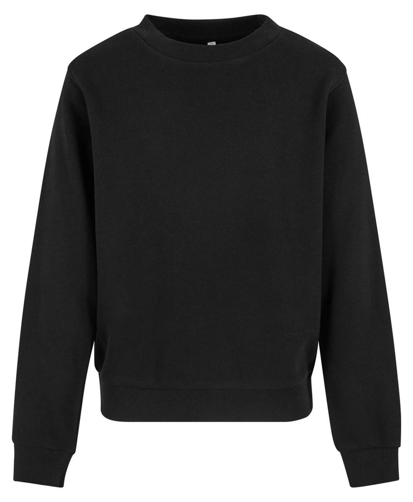 Urban Classics - Sweatshirt Rundhalsausschnitt für Mädchen TN1313 (128) (Schwarz)