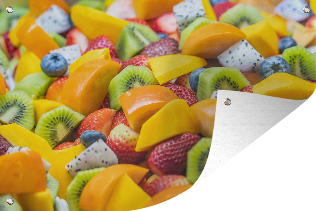 MuchoWow 90x60 cm Outdoor-Poster Gartendeko Sichtschutz Garten Poster für den Garten Obst - Salat - Farben