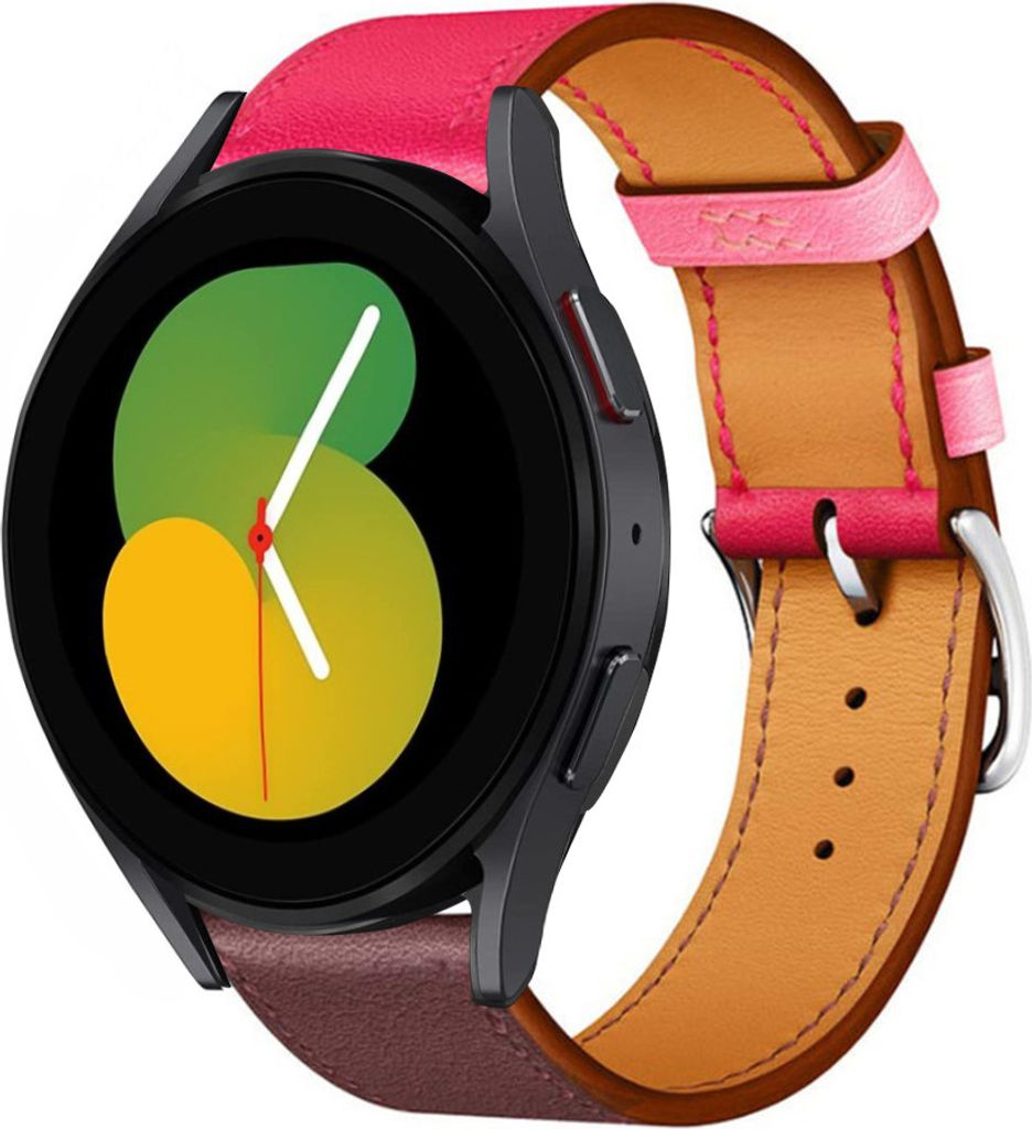 Strap-it Samsung Galaxy Watch 5 - 40mm Lederarmband (Rosa/Rotbraun)