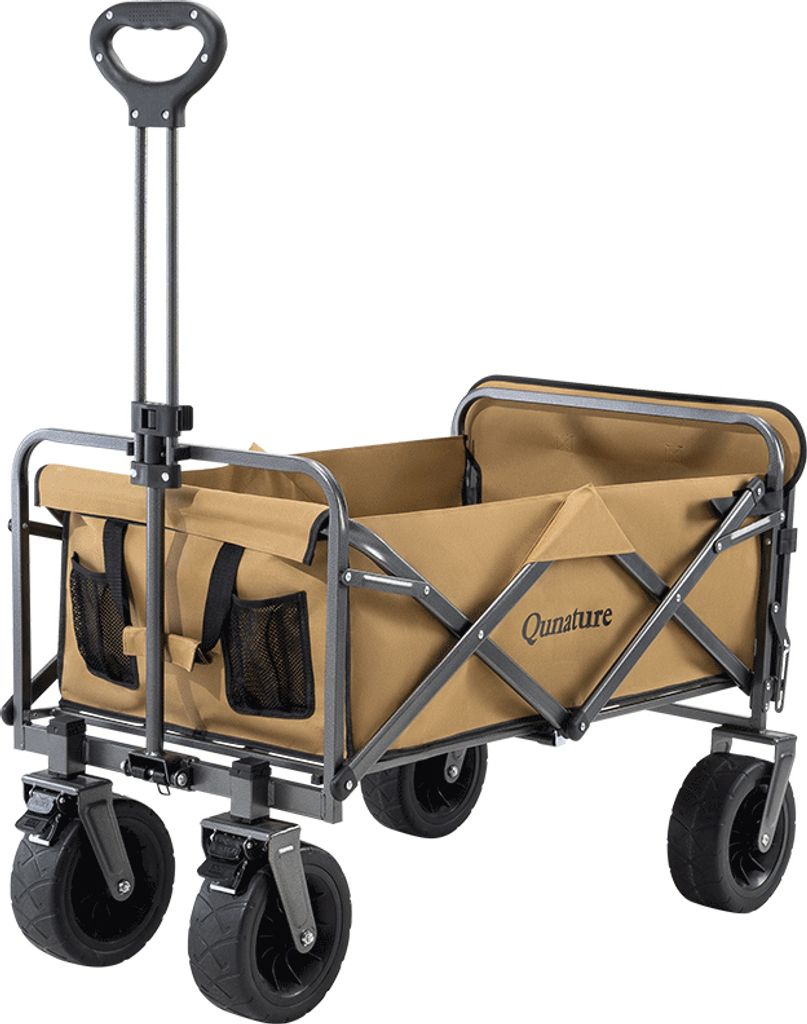 Qunature Campingwagen Klappwagen Faltbar Camping Trolley Garten Bollerwagen 150KG