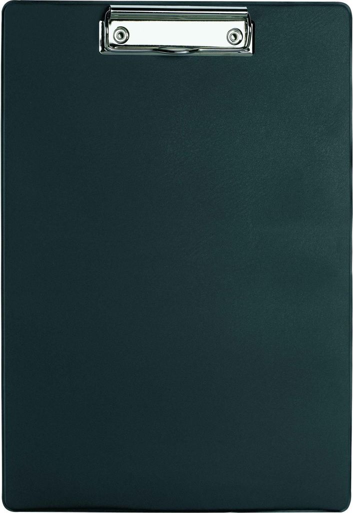 Klemmbrett, DIN A4, Schwarz, kunststoffüberzogen, abwaschbar, abgerundete Kanten