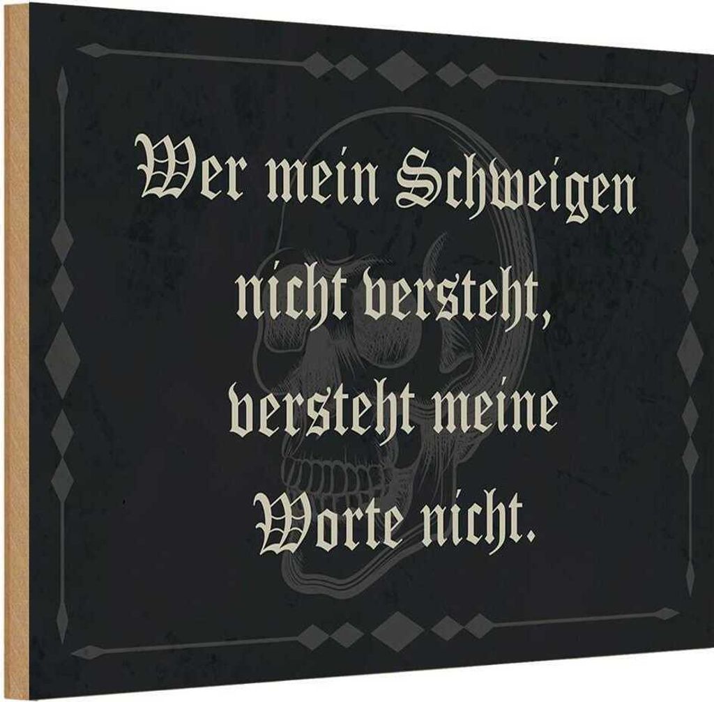 vianmo Holzschild 12x18 cm wer Schweigen nicht versteht Dekoration