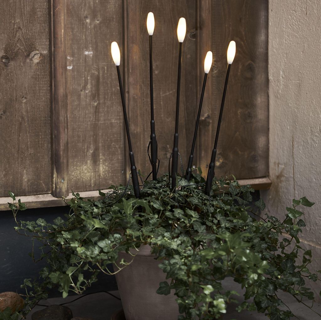 Guirlande lumineuse LED « Milky », 5 tiges, noir et blanc Image du produit 