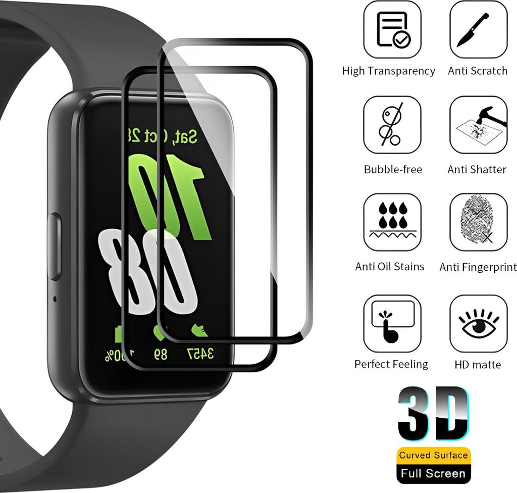 2er-Pack Panzerfolie Für Samsung Galaxy Fit3 R390 Produktbild 