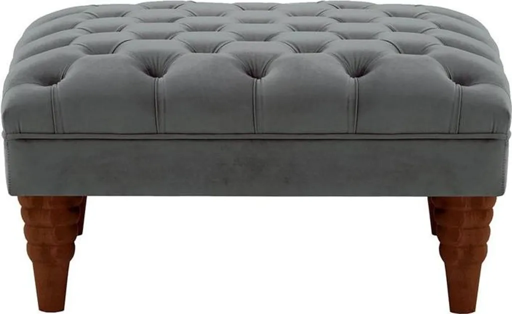 Pouf Chester Max-Velluto 19 Dark Oak : Tabouret Velours Haut de Gamme