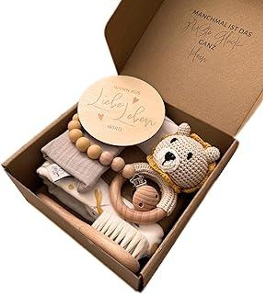 Little Lemon - Geschenkbox zur Geburt Baby Premium Baby Geschenkset mit Zertifikat für Jungen, unisex
