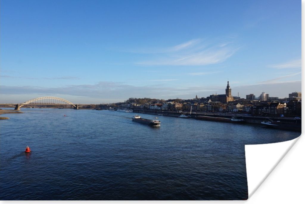 MuchoWow Poster Nijmegen - Boot - Brücke 30x20 cm - Plakate - Print