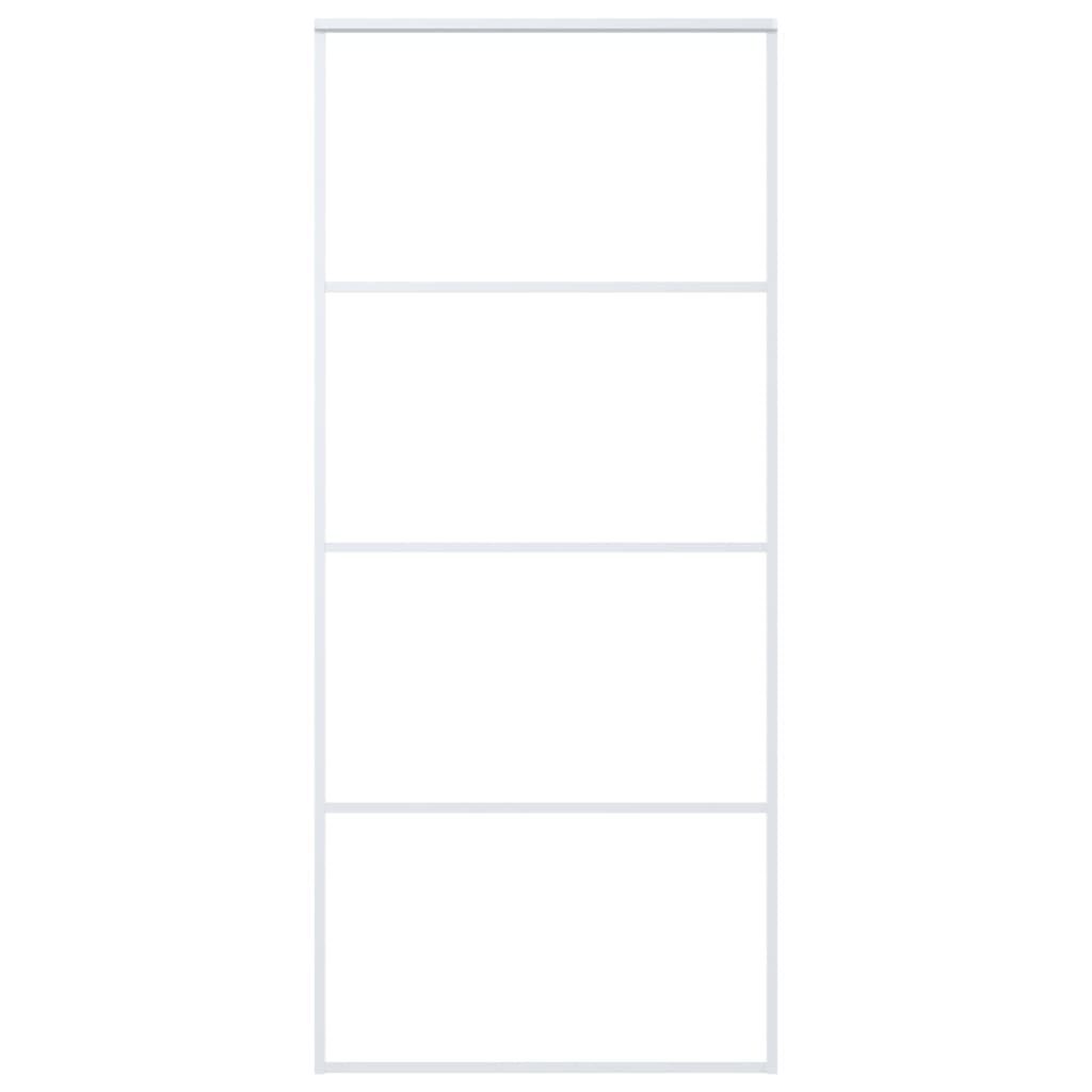 Schiebetür ESG-Glas und Aluminium 90x205 cm Weiß