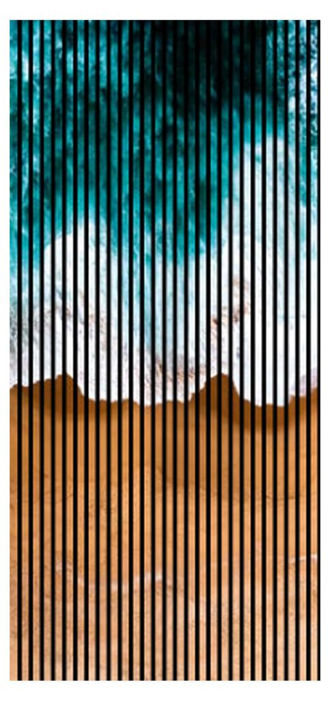 Akustikpaneele mit Digitaldruck Meer01 19 x 1133 x 2400 mm Wave Strand MDF PET-Fasern Wandpaneele Türkis Braun 2 Einzelplatten