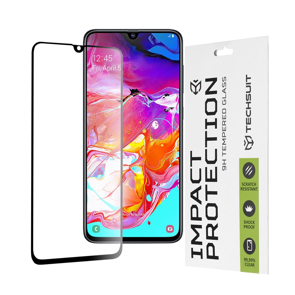 Techsuit Full Cover Impact Protection Displayschutzfolie für Samsung Galaxy A70/A90 - Schwarz
